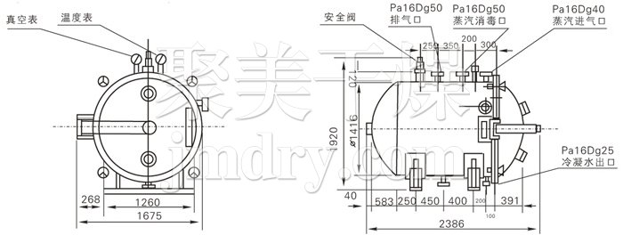 圓形靜態真空干燥機結構示意圖 圓形靜態真空干燥機結構示意圖